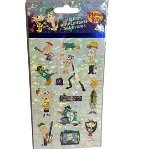 Phineas and Ferb Holographic Stickers 4 Sheets Disney Channel‎ Kids Fun